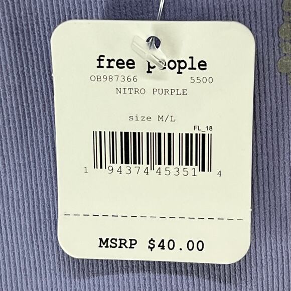 Free People Movement Dance All Day Bodysuit M-L Nitro Purple Strappy Boho Active - Picture 8 of 11